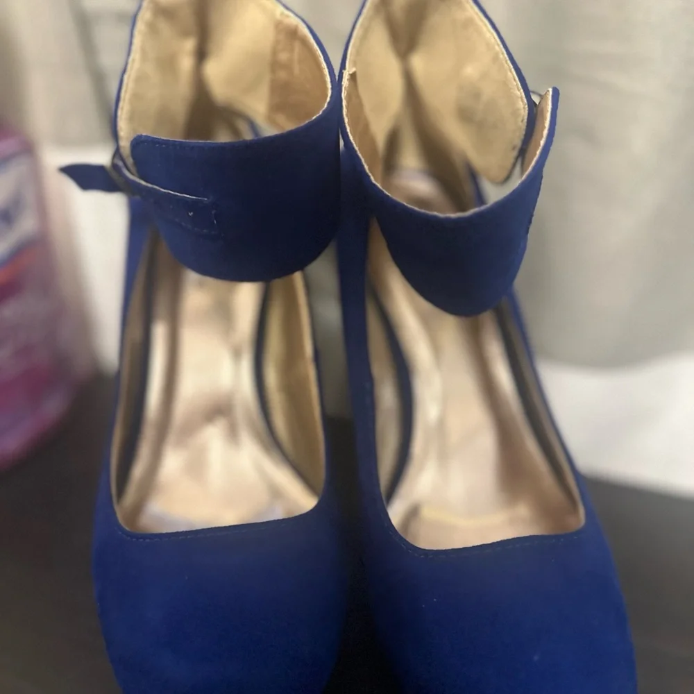 🎓Qupid Royal Blue Platform Heels